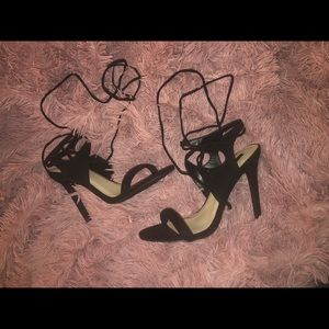 Black laces heels